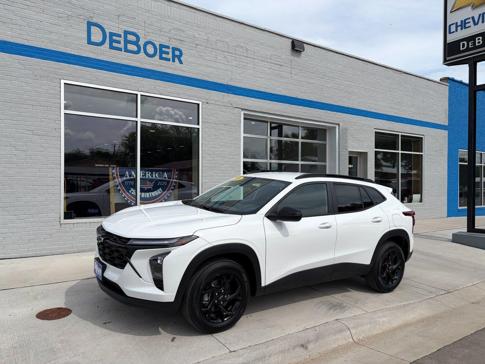 2026 Chevrolet Trax LT in Summit White — front three-quarter view