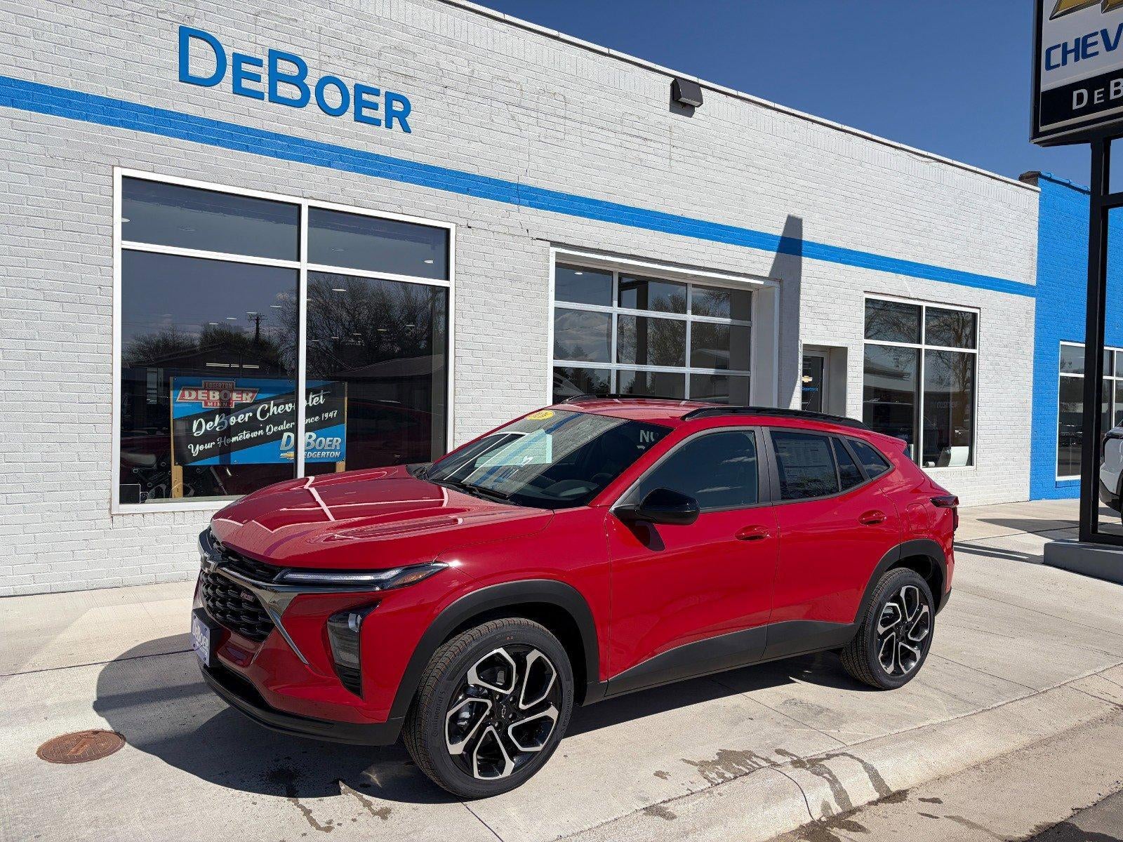 2026 Chevrolet Trax 2RS in Apex Red — front three-quarter view
